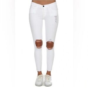 FRAME LE SKINNY DE JEANNE CROP JEAN - LORD BLANC